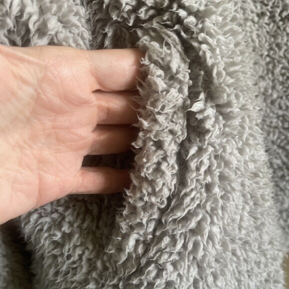 ivory ella sherpa 1/4 zip grey pullover sweatshirt women's medium - Picture 4 of 12